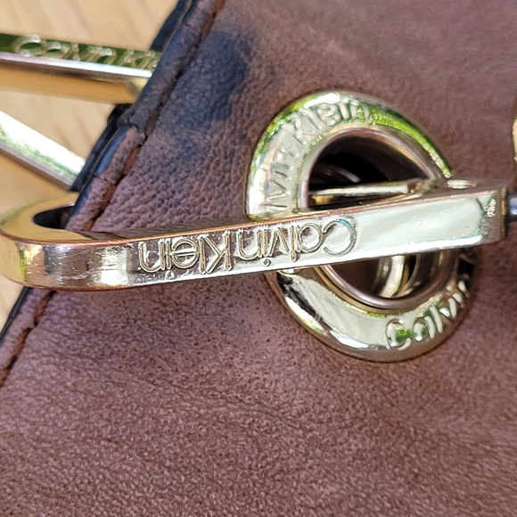 Calvin Klein Reversible Tote With Pouch, Faux Leather Black Brown, Shoulder Bag - Picture 10 of 12